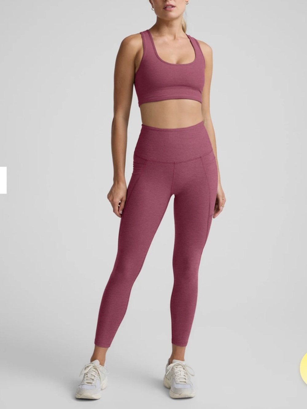 Spacedye Out Of Pocket High Waisted Midi Legging in Smooth Mauve Heather small